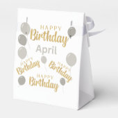 Gelukkige verjaardag April verjaardagen Vierforse Bedankdoosjes (Achterkant)