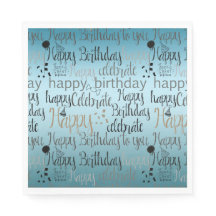 Gelukkige Verjaardag Aqua Ombre