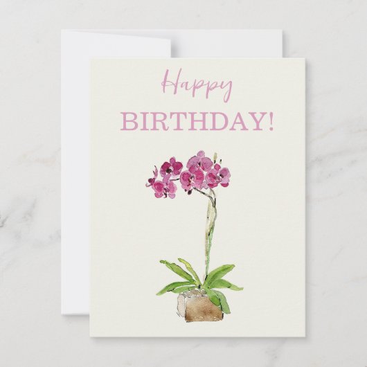 Gelukkige Verjaardag Aquarel Moth Orchard (Voorkant)
