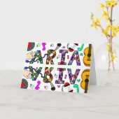 Gelukkige verjaardag Aria, meisjesnaam grillig Kaart (Gele Bloem)