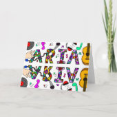 Gelukkige verjaardag Aria, meisjesnaam grillig Kaart (Voorkant)