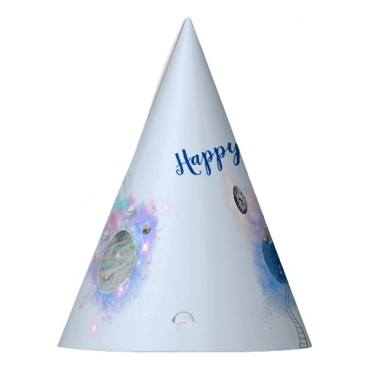 Gelukkige verjaardag Astronaut en Ruimte Feesthoedjes (Links)