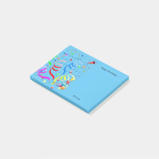 Gelukkige Verjaardag Augustus 2022 Post-it Notitie Post-it® Notes (Schuin)