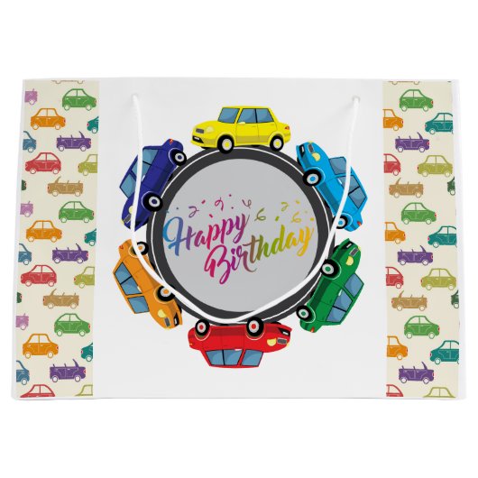 Gelukkige Verjaardag Automobielen Groot Cadeauzakje (Voorkant)