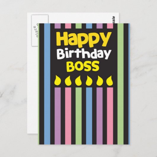 Gelukkige Verjaardag BAAS! Briefkaart (Voorkant / Achterkant)