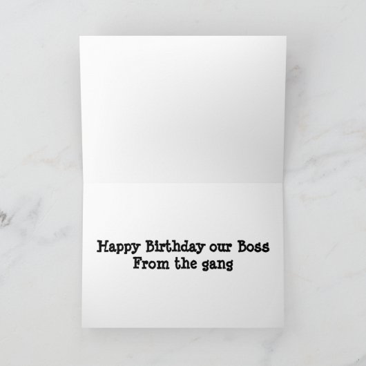 GELUKKIGE VERJAARDAG ***BAAS** KAART (Binnen)