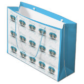Gelukkige Verjaardag Baby Blue Grote Cadeautas (Voorkant Gekanteld)