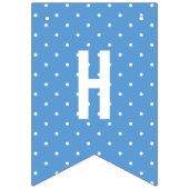 Gelukkige verjaardag Baby Blue Witte Stippen Vlaggetjes (Tweede vlag)