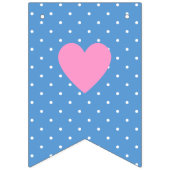 Gelukkige verjaardag Baby Blue Witte Stippen Vlaggetjes (Eerste vlag)