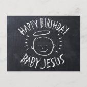 Gelukkige Verjaardag Baby Jesus - Christelijk Kers Feestdagenkaart (Voorkant)
