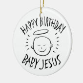 Gelukkige Verjaardag Baby Jesus - Christelijk Kers Keramisch Ornament (Links)