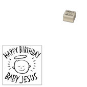 Gelukkige Verjaardag Baby Jesus - Christelijk Kers Rubberstempel (Gestempeld)