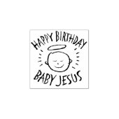 Gelukkige Verjaardag Baby Jesus - Christelijk Kers Rubberstempel (Afrduk)