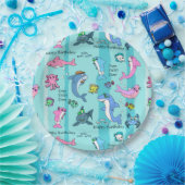 Gelukkige Verjaardag Baby Shark Doo Doo Doo Party Papieren Bordje (Feest)