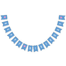 Gelukkige verjaardag Babyblauw met witte stippen