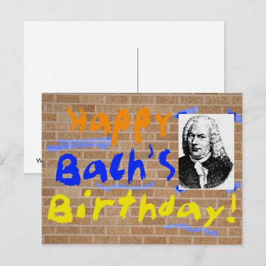 Gelukkige verjaardag, Bach Briefkaart (Voorkant / Achterkant)