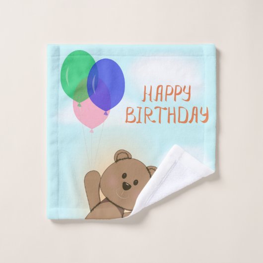 Gelukkige verjaardag bad handdoek (Wasdoekje)