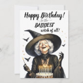 Gelukkige verjaardag BADDEST Witch! Enkele feestda Feestdagenkaart (Voorkant)