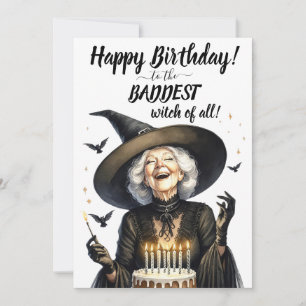 Gelukkige verjaardag BADDEST Witch! Enkele feestda Feestdagenkaart