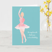 Gelukkige Verjaardag Ballerina Ballet Schoenen Kaart (Gele Bloem)