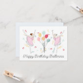 Gelukkige Verjaardag Ballerina Verjaardag Ballet B Kaart (Voorkant / Achterkant in situ)