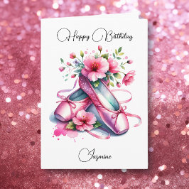 Gelukkige Verjaardag Ballet en Kleuren Page Girl's Kaart