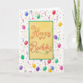 Gelukkige Verjaardag Ballonnen kaart (Voorkant)
