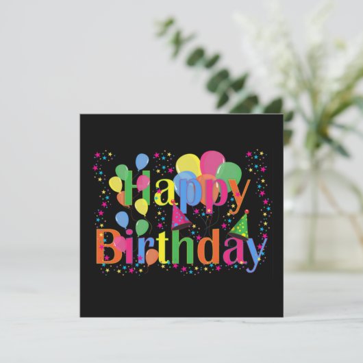 Gelukkige Verjaardag Ballonnen Uitnodigingen (Staand voorkant)