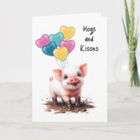 Gelukkige Verjaardag Ballonnen Varken in Modder Zw