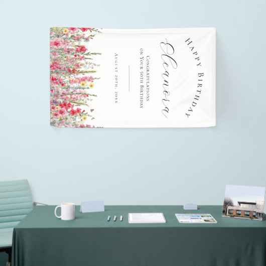 Gelukkige Verjaardag Banner 50 Augustus Geboortebl (Beurs)