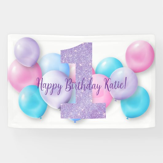 Gelukkige Verjaardag Banner - gepersonaliseerd (Horizontaal)