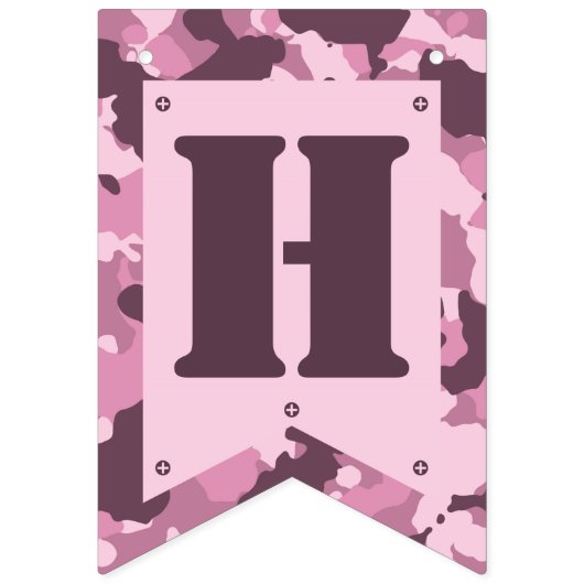 Gelukkige Verjaardag Banner in Roze Camo (Tweede vlag)