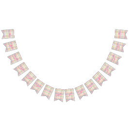 Gelukkige verjaardag banner in roze plaid