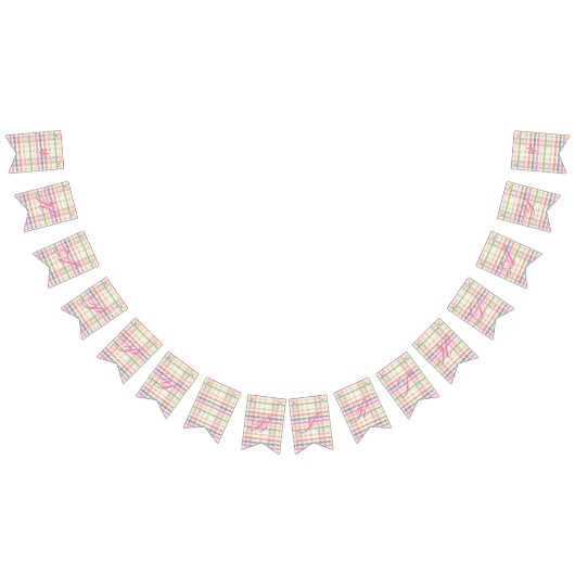 Gelukkige verjaardag banner in roze plaid (Alle)