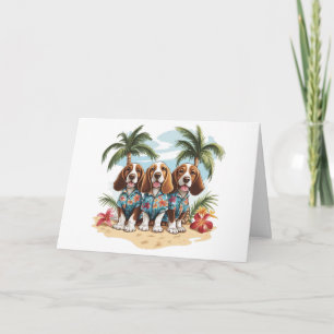 Gelukkige Verjaardag Basset Hound Dogs Hawaiian Sh Kaart
