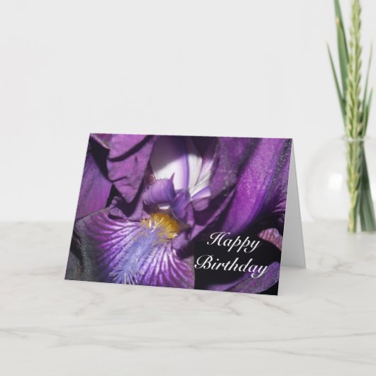 Gelukkige Verjaardag Bearded Iris Kaart (Voorkant)