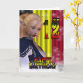 Gelukkige verjaardag Belgische vlag Kaart (Gele Bloem)