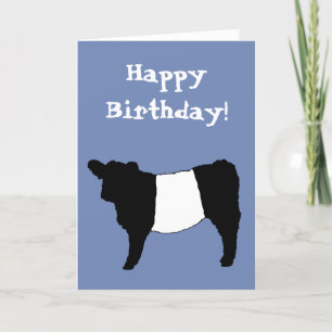 Gelukkige Verjaardag Beltie Belted Galloway Steer Kaart