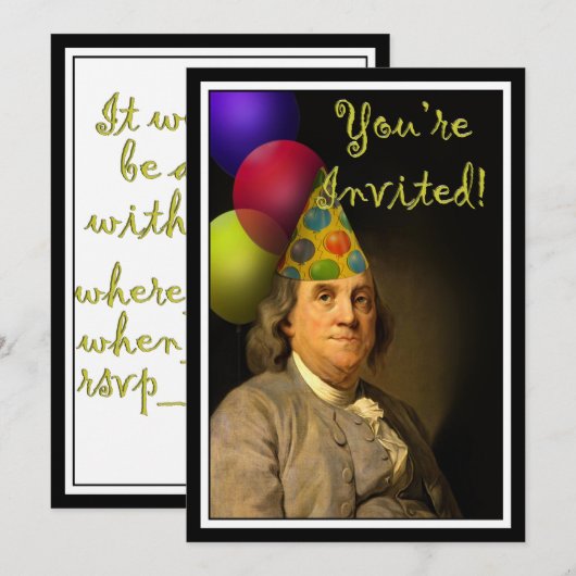 Gelukkige verjaardag Benjamin Franklin Kaart (Voorkant / Achterkant)