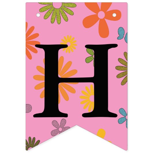 Gelukkige Verjaardag Bericht Bloem Power Sixties R Vlaggetjes (Tweede vlag)