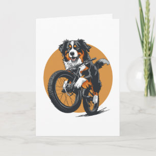 Gelukkige Verjaardag Berner Berg Hond Rijden Een F Kaart