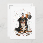 Gelukkige verjaardag Berner Sennenhond Briefkaart (Voorkant / Achterkant)