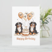 Gelukkige Verjaardag Berner Sennenhonden Kaart (Staand voorkant)