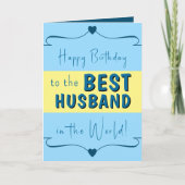 Gelukkige verjaardag beste man blauw geel kaart (Voorkant)