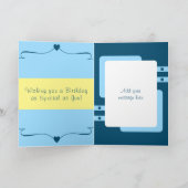 Gelukkige verjaardag beste man blauw geel kaart (Binnen)