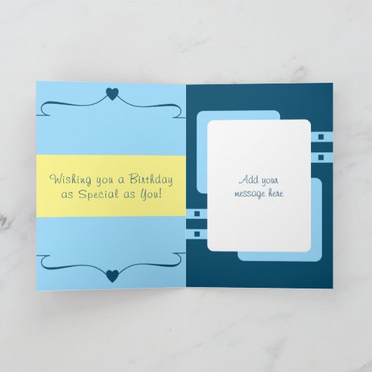 Gelukkige verjaardag beste man blauw geel kaart (Binnen)