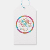 Gelukkige Verjaardag Beste Wens Rainbow Glow | Cad Cadeaulabel (Achterkant)