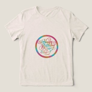 Gelukkige Verjaardag Beste Wens Regenboog Vrouwen  Tri-Blend Shirt