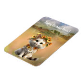 Gelukkige verjaardag Bestie Leuke Boho kat Magneet (Linkerzijde)