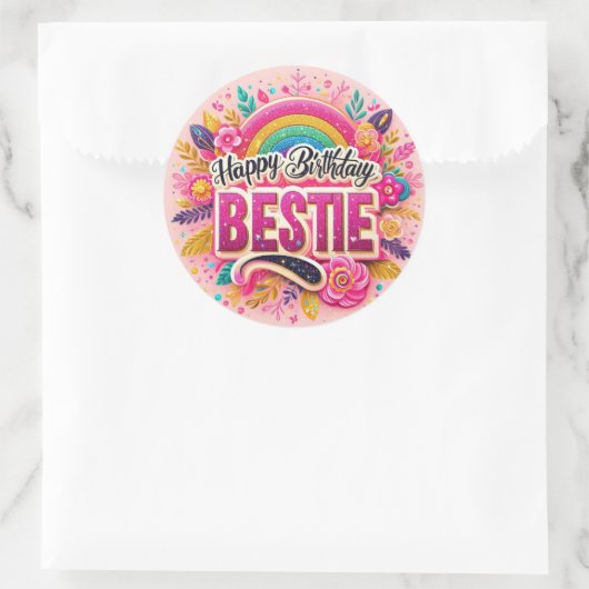 Gelukkige verjaardag bestie sticker (Tas)